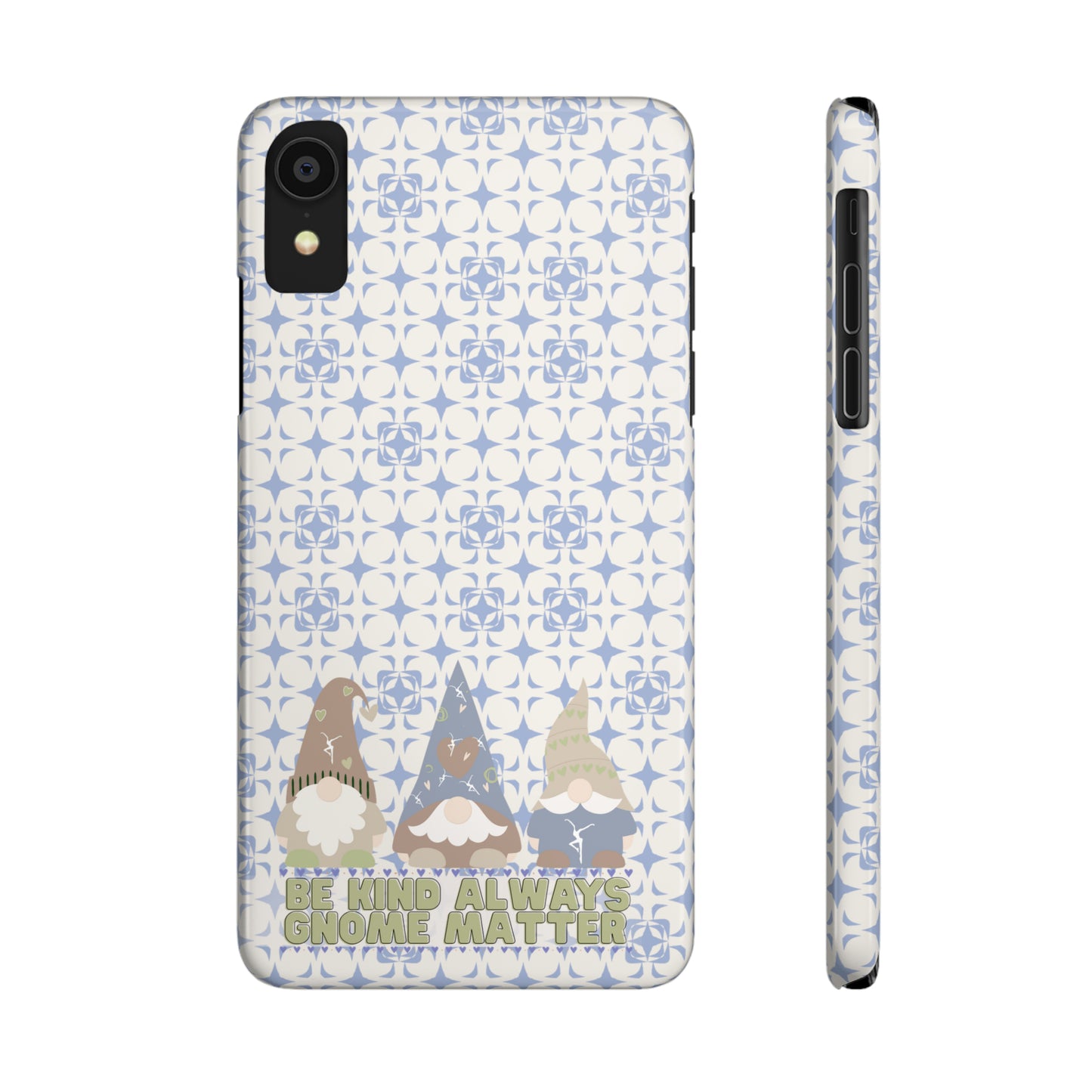 Slim Phone Case - dmb - gnomes - kindness - be kind always - blue - green - pastel - fits most iphone models