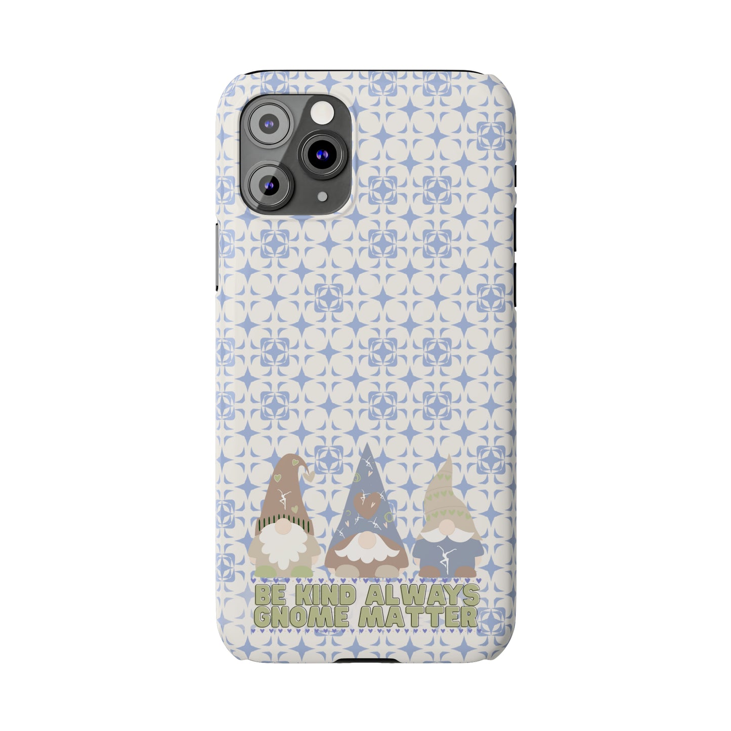 Slim Phone Case - dmb - gnomes - kindness - be kind always - blue - green - pastel - fits most iphone models