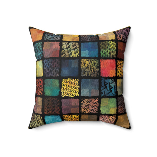 Square Pillow - spun polyester - dmb - painterly squares