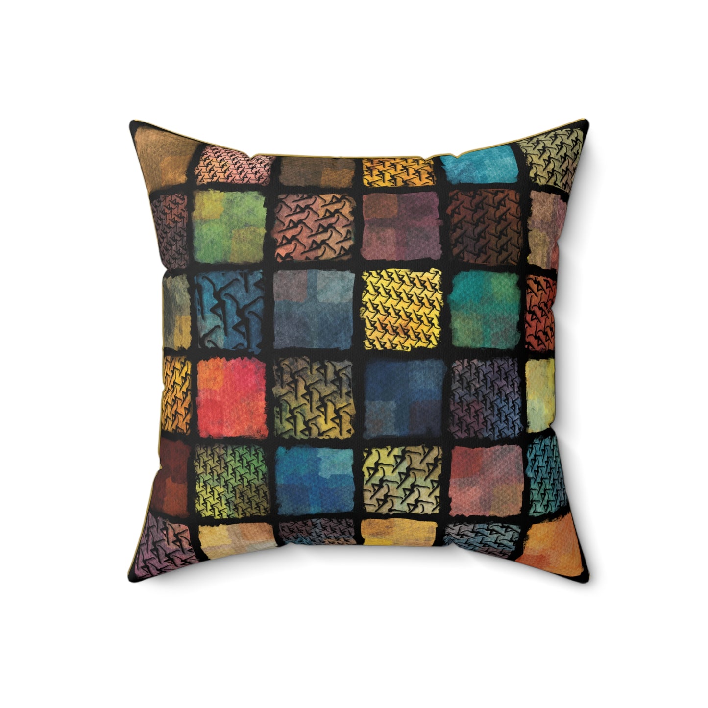 Square Pillow - spun polyester - dmb - painterly squares