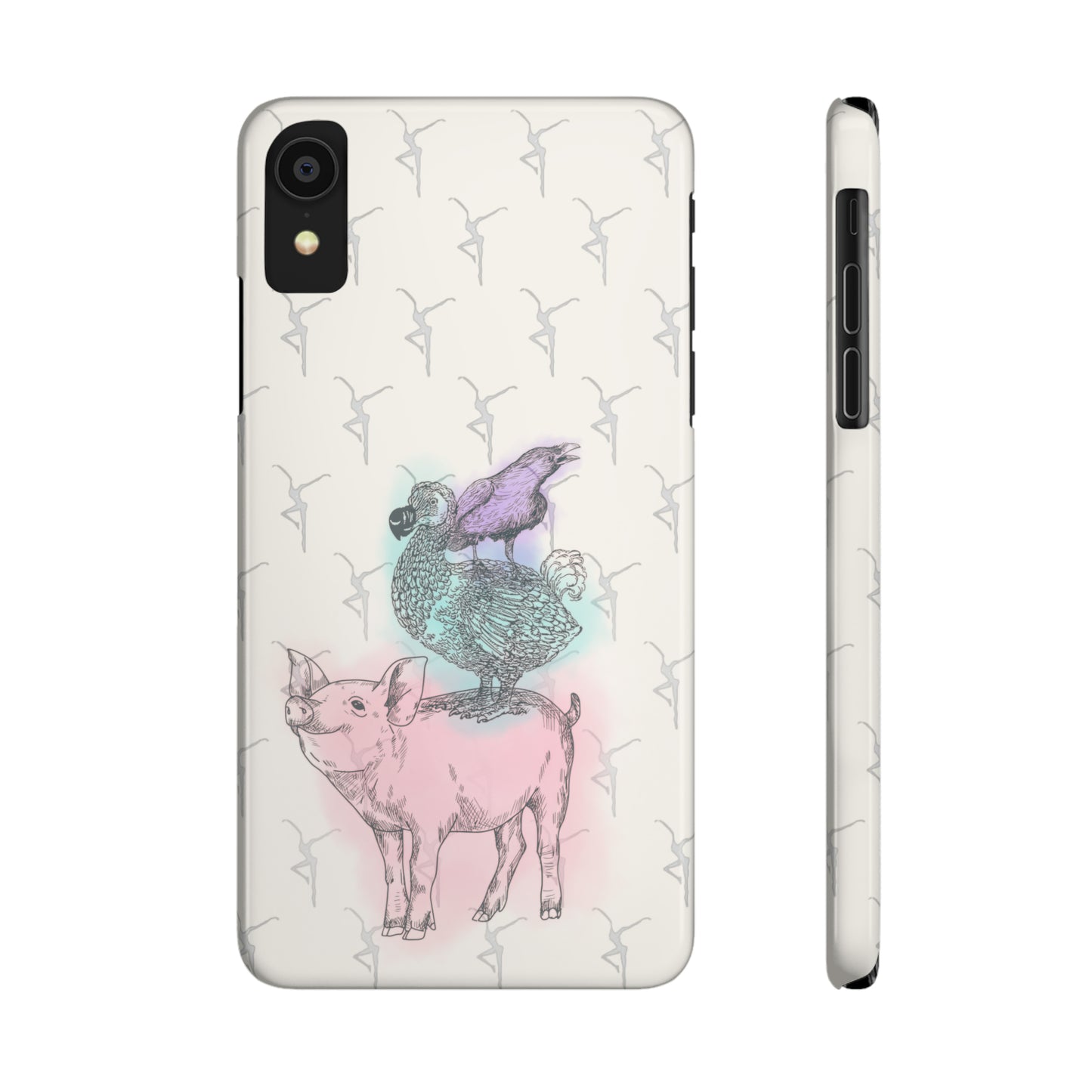 Slim Phone Case - dmb - fd - pig - dodo - raven - watercolor - ivory