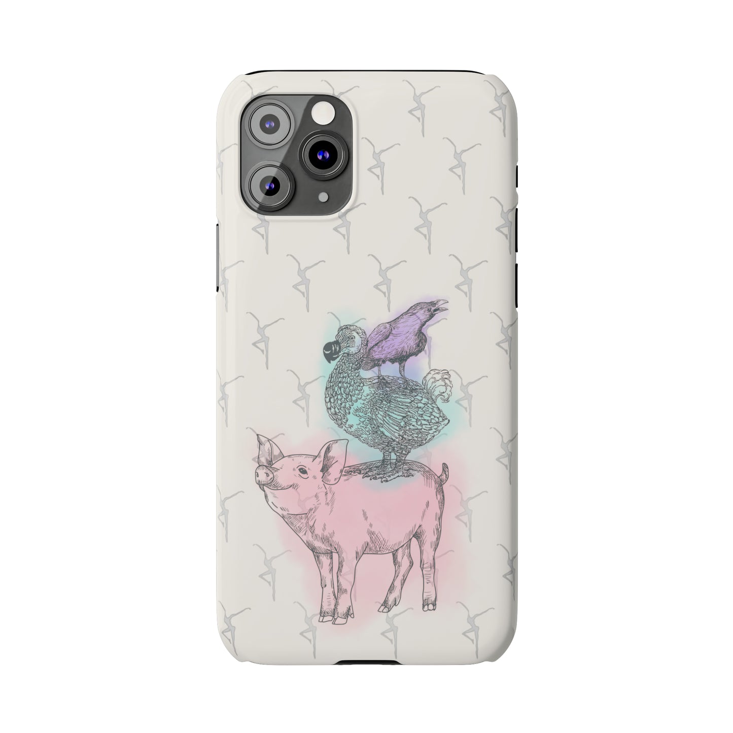 Slim Phone Case - dmb - fd - pig - dodo - raven - watercolor - ivory