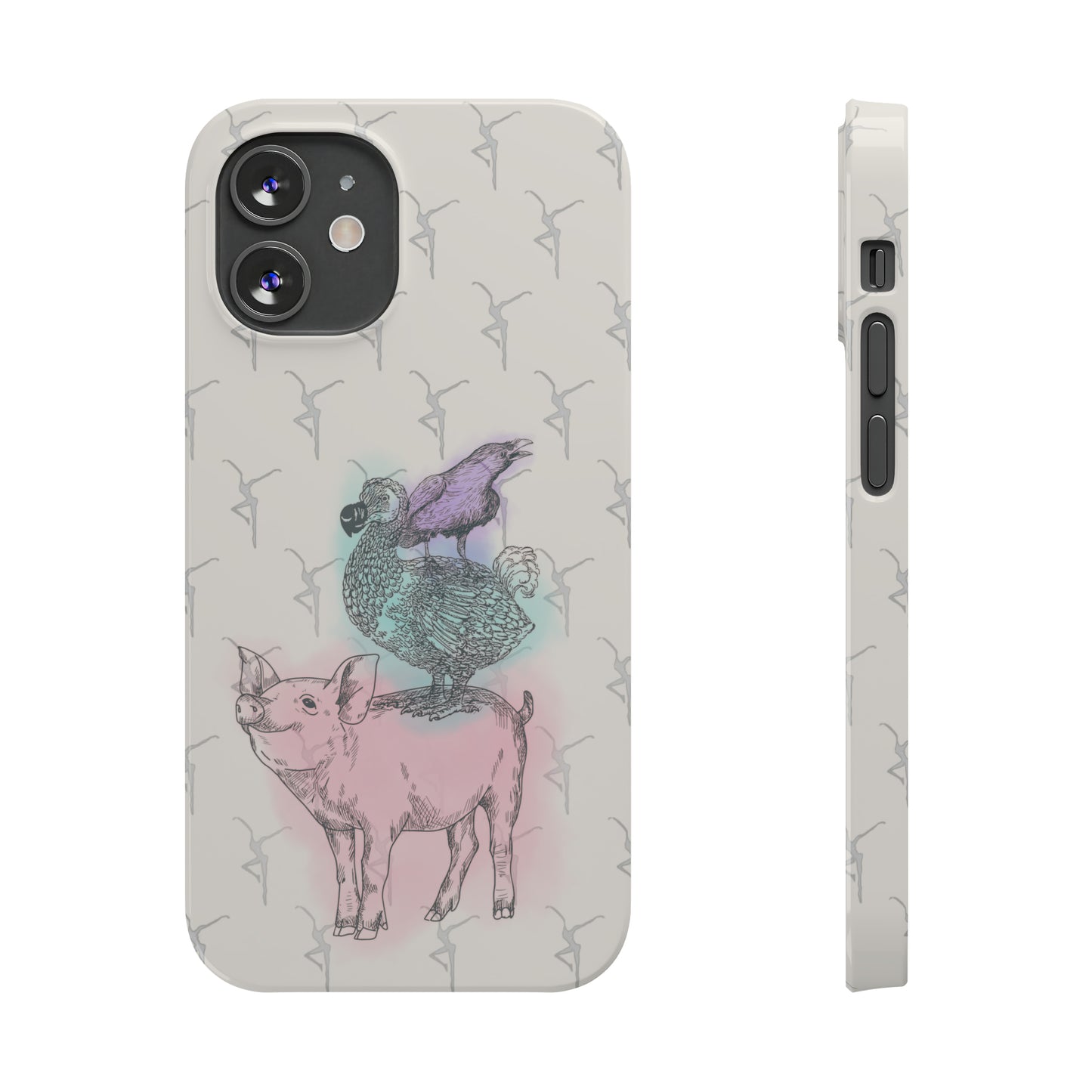 Slim Phone Case - dmb - fd - pig - dodo - raven - watercolor - ivory