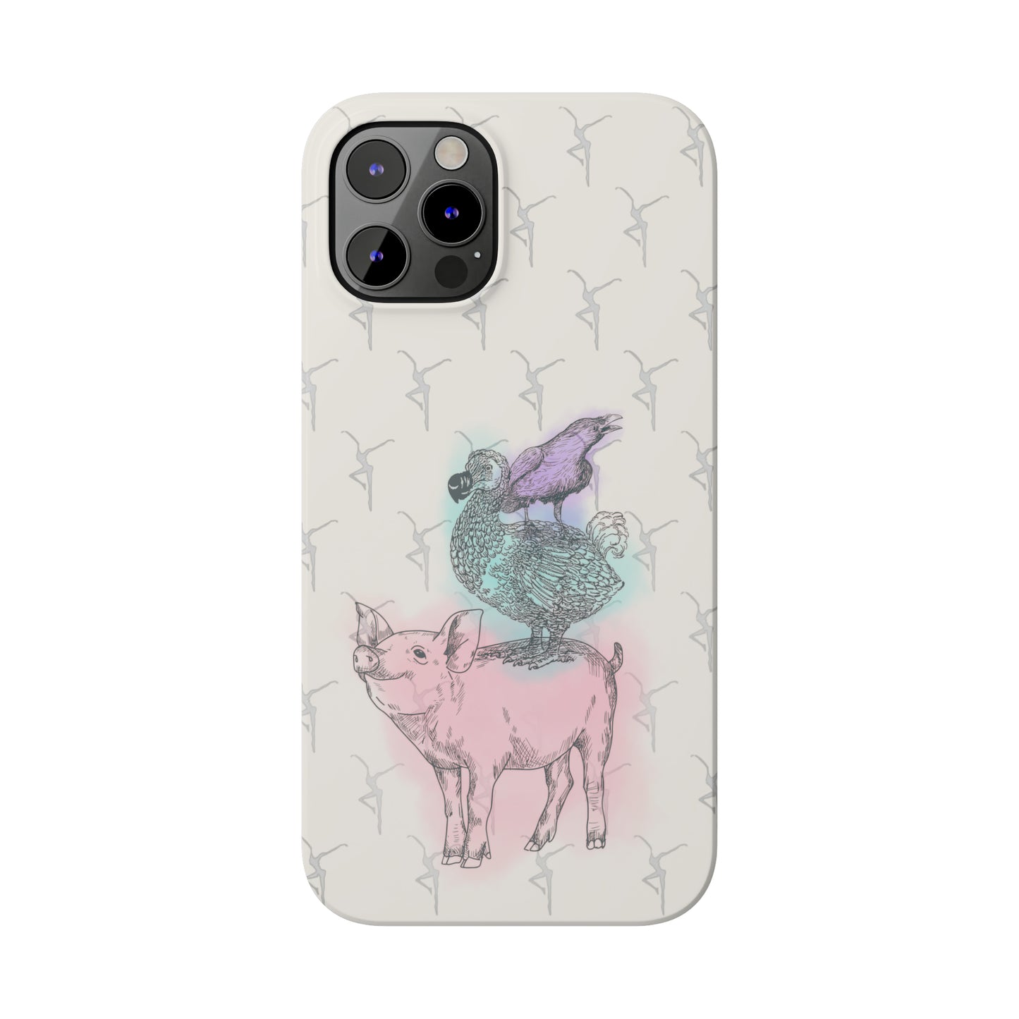 Slim Phone Case - dmb - fd - pig - dodo - raven - watercolor - ivory