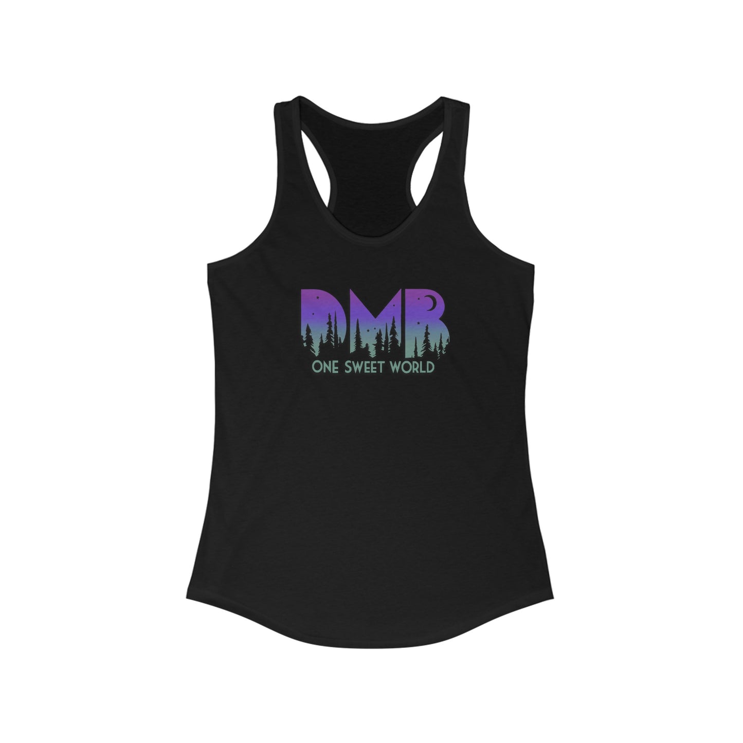 Women's Ideal Racerback Tank - One Sweet World design - DMB green blue purple