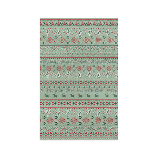 soft tea towel -- DMB -- christmas sweater design -- red/green