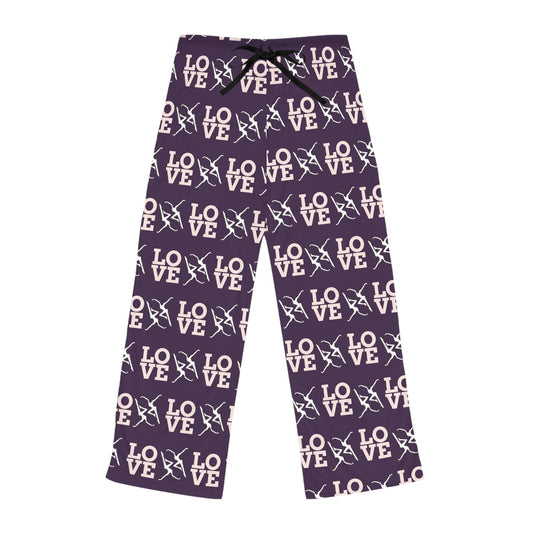 women's -- pajama pants -- DMB -- fd -- LOVE --  purple -- pink