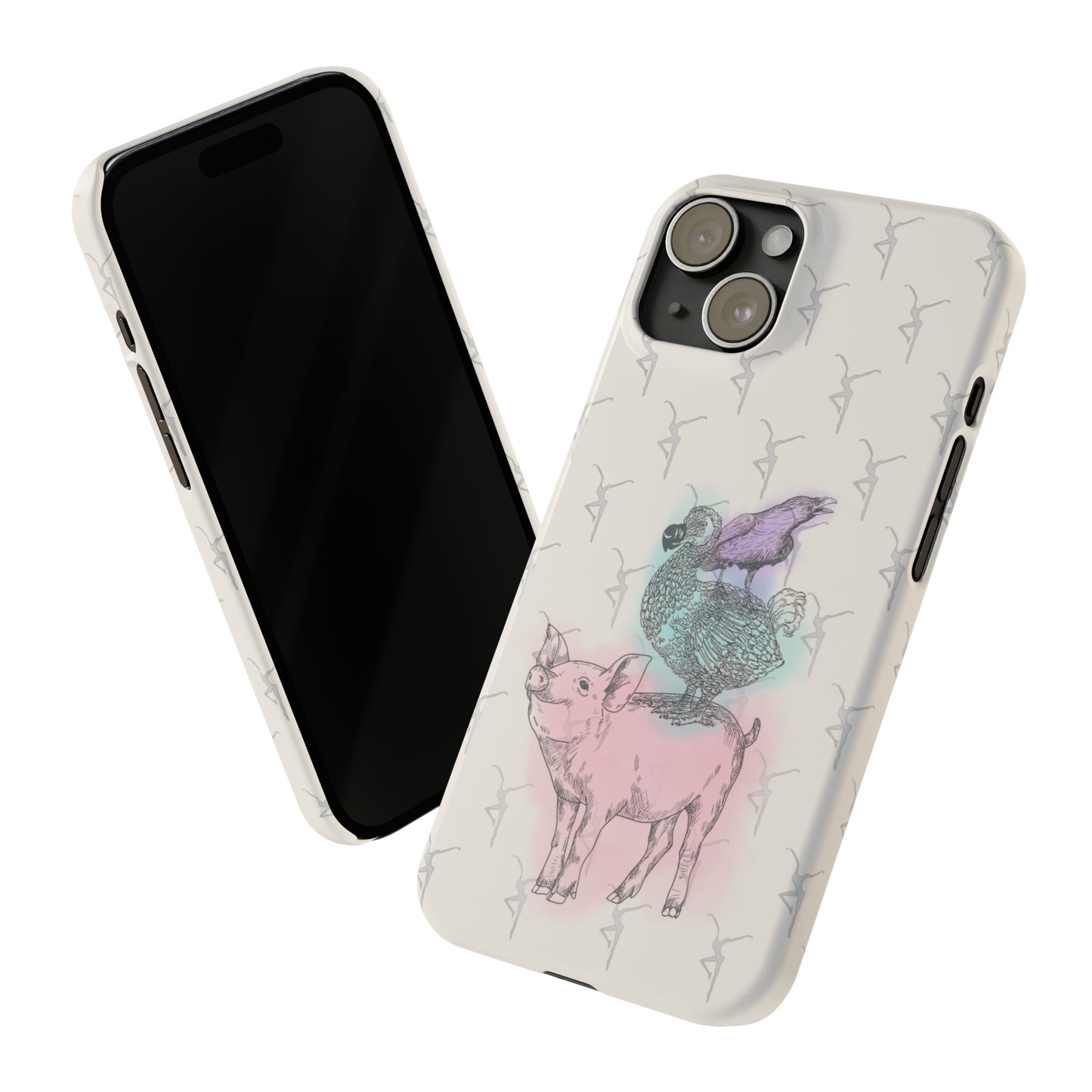 Slim Phone Case - dmb - fd - pig - dodo - raven - watercolor - ivory