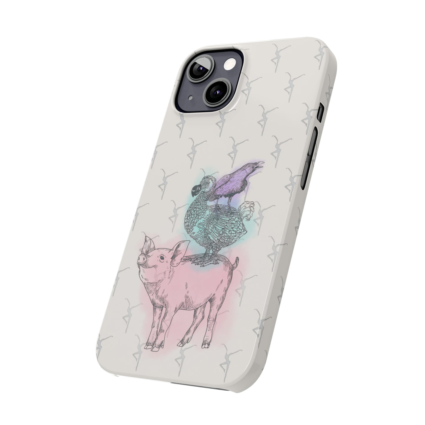 Slim Phone Case - dmb - fd - pig - dodo - raven - watercolor - ivory