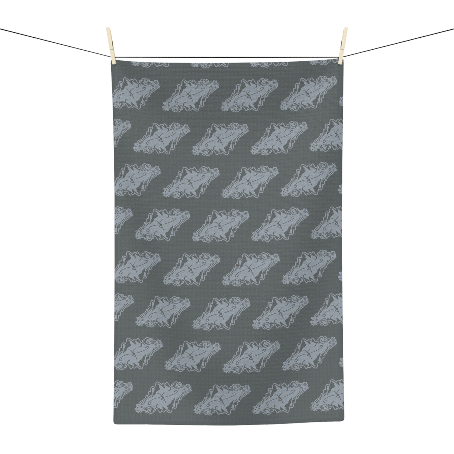 soft tea towel -- DMB -- MOWRS design by TMK -- blue/gray