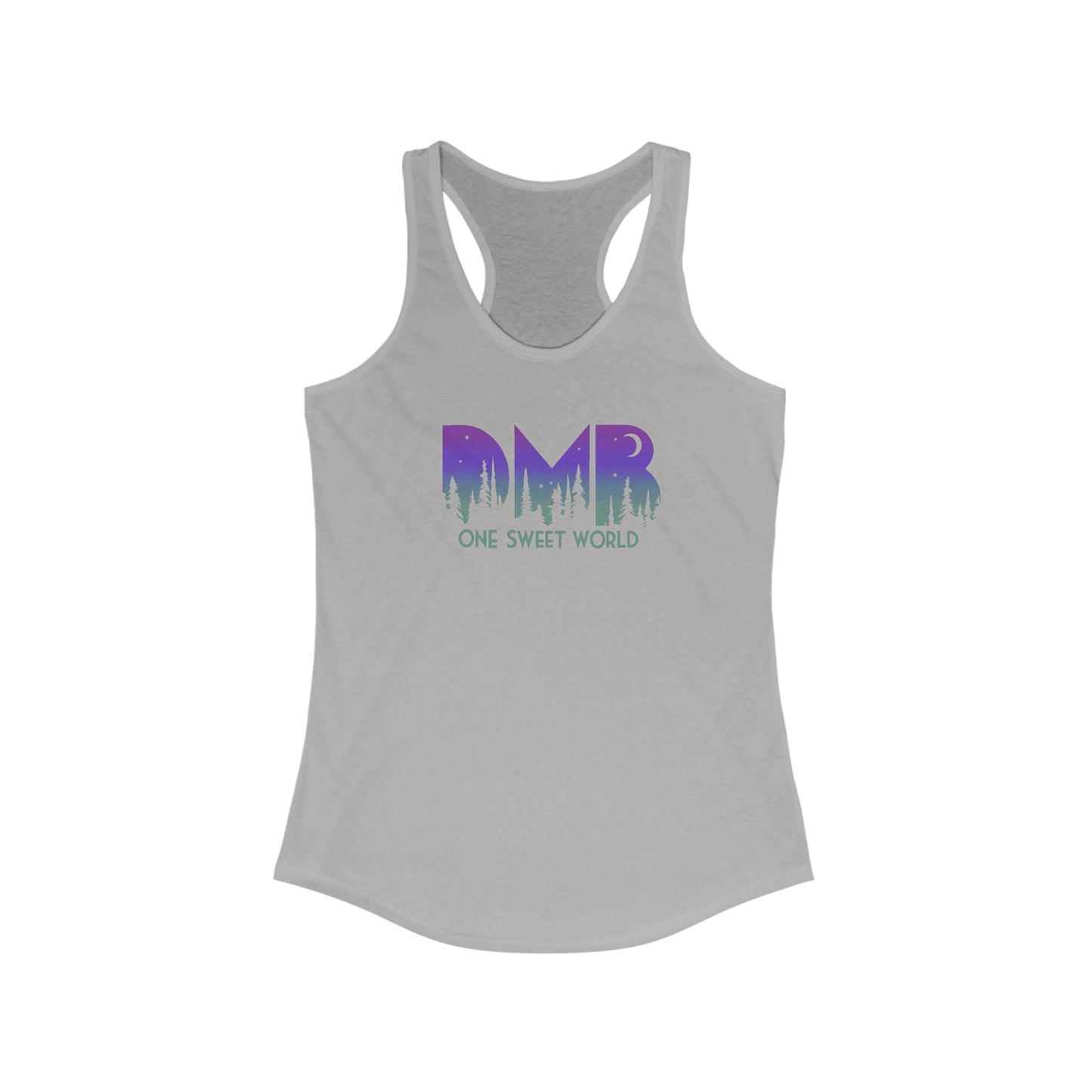 Women's Ideal Racerback Tank - One Sweet World design - DMB green blue purple