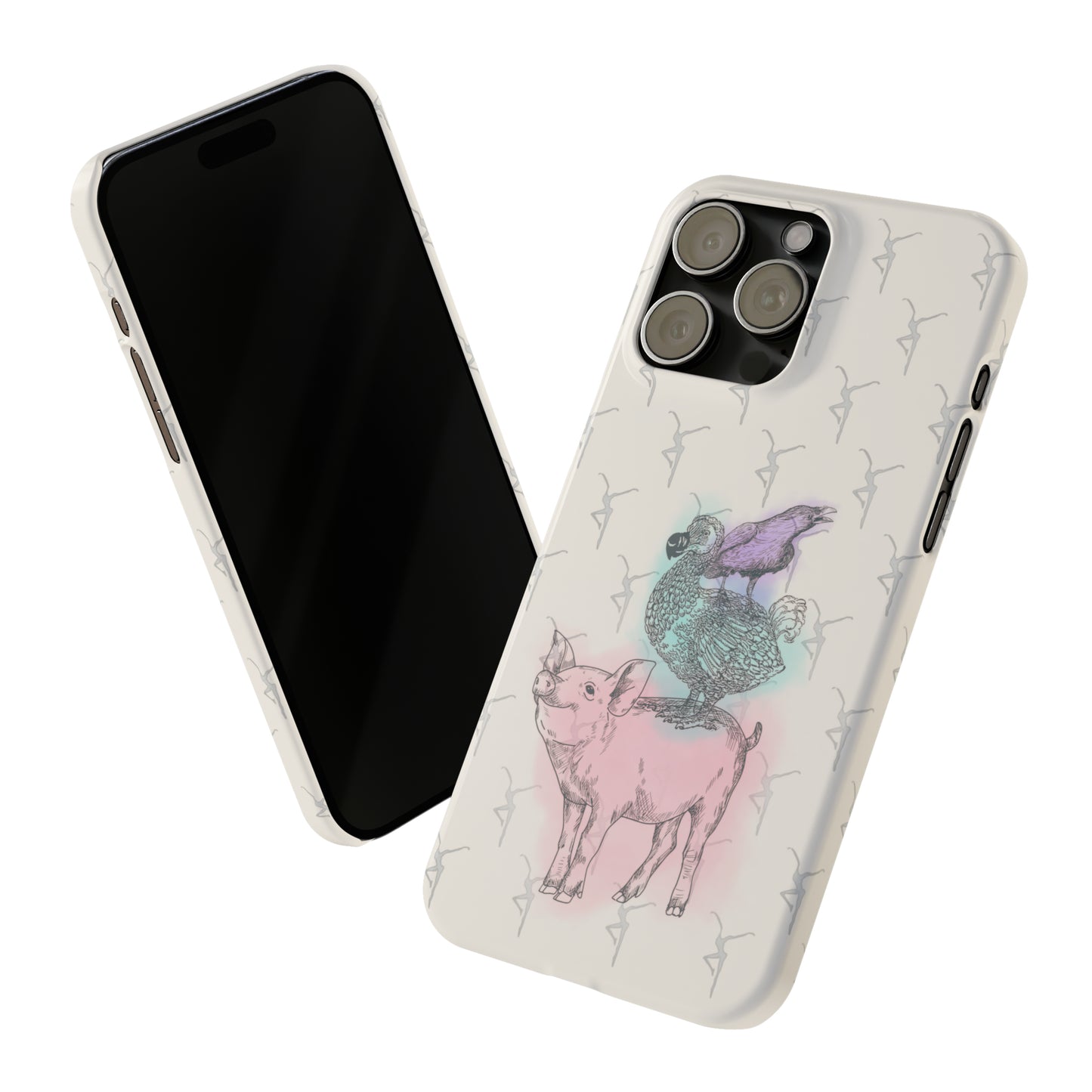 Slim Phone Case - dmb - fd - pig - dodo - raven - watercolor - ivory