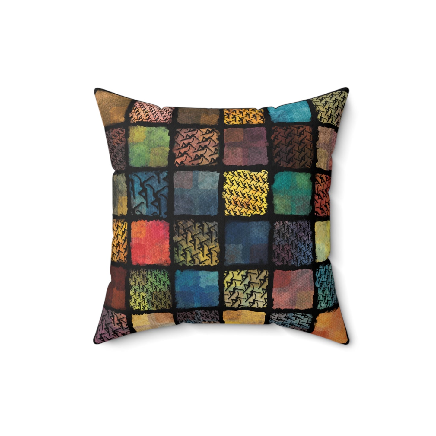 Square Pillow - spun polyester - dmb - painterly squares