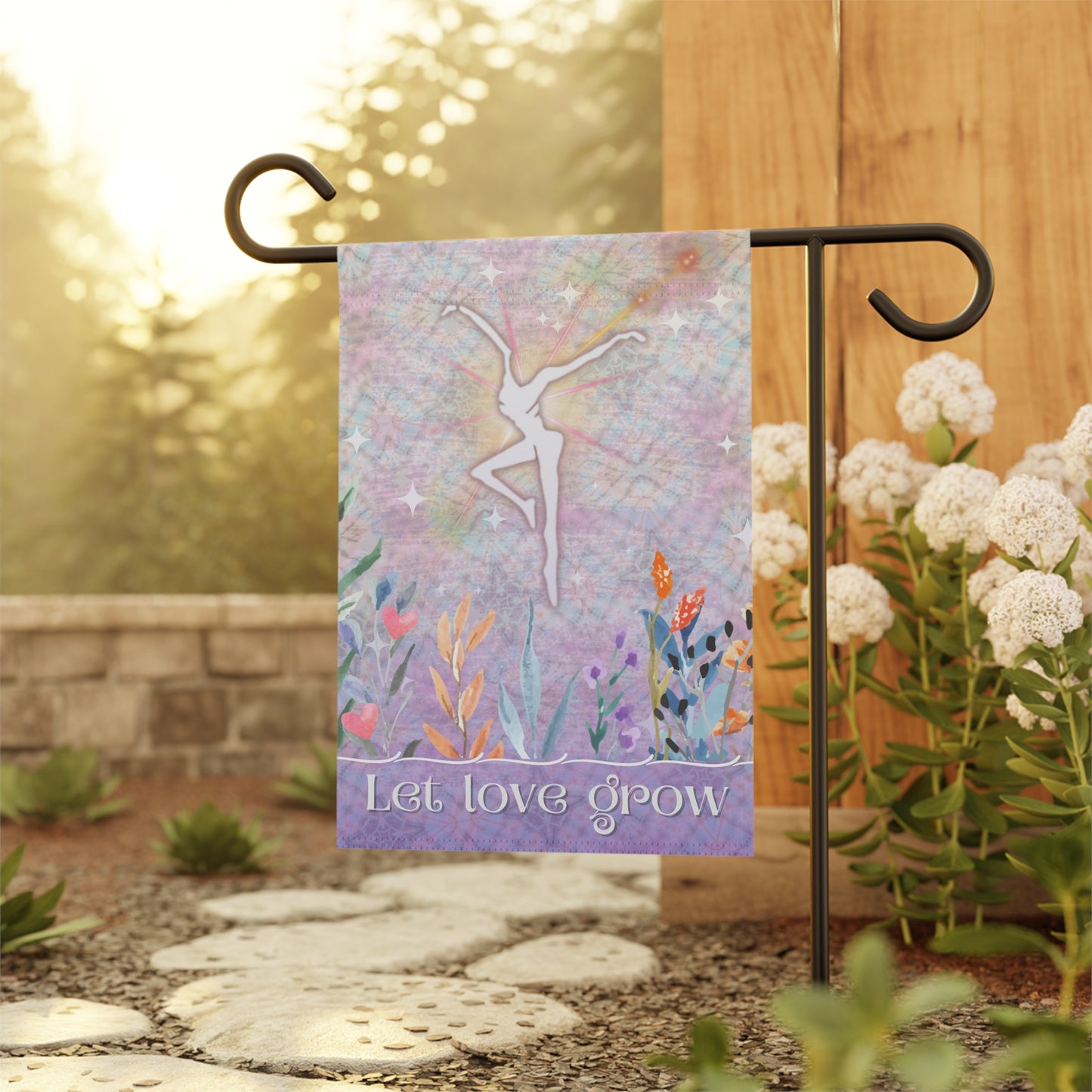 Home/Garden Flag - dmb - Let Love Grow - 12"x18" - pole not included