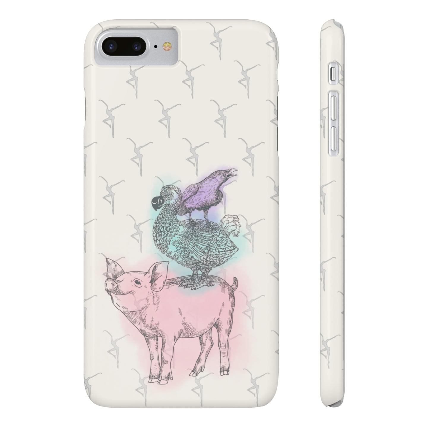 Slim Phone Case - dmb - fd - pig - dodo - raven - watercolor - ivory