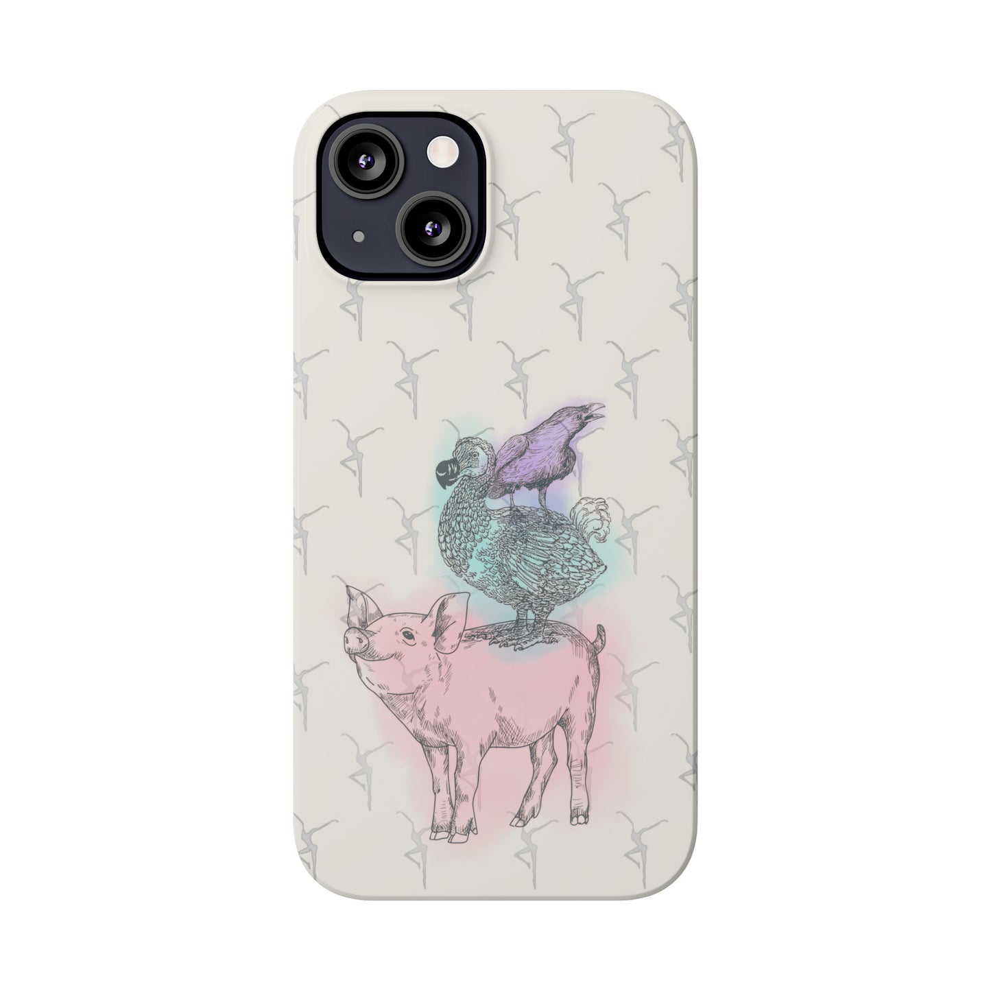 Slim Phone Case - dmb - fd - pig - dodo - raven - watercolor - ivory