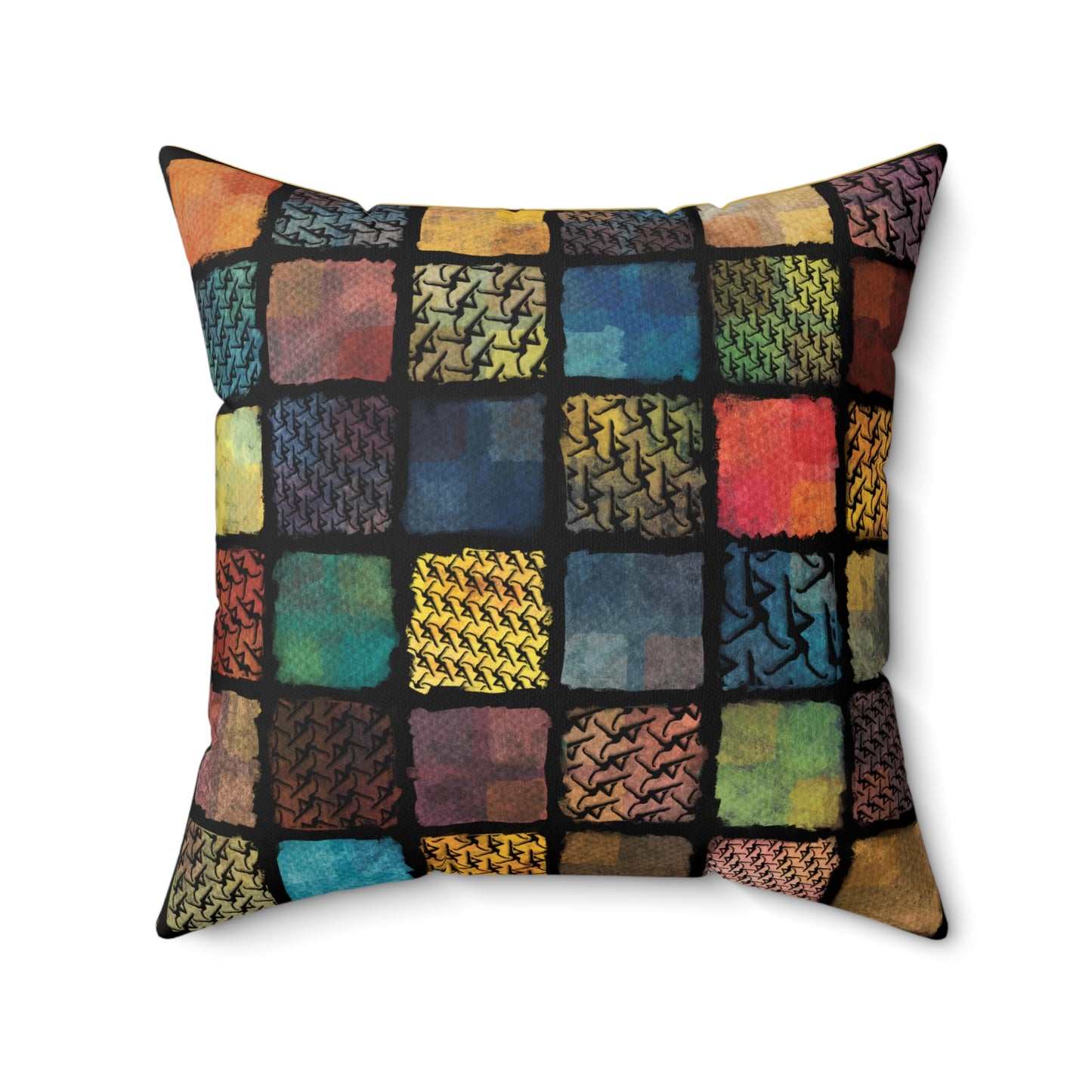 Square Pillow - spun polyester - dmb - painterly squares