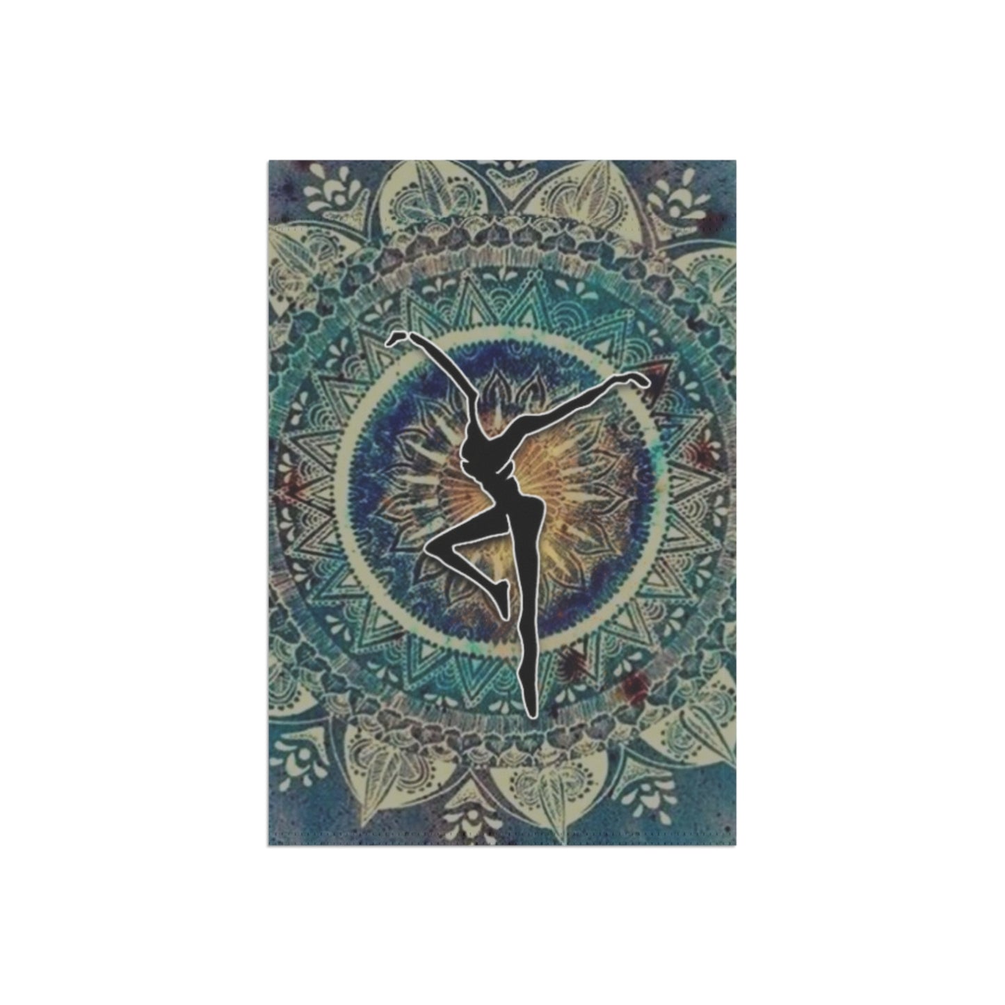 home/garden flag - indoor/outdoor - banner - DMB - dancer - mandala - sleeve at top - double-sided design - 12"x18"