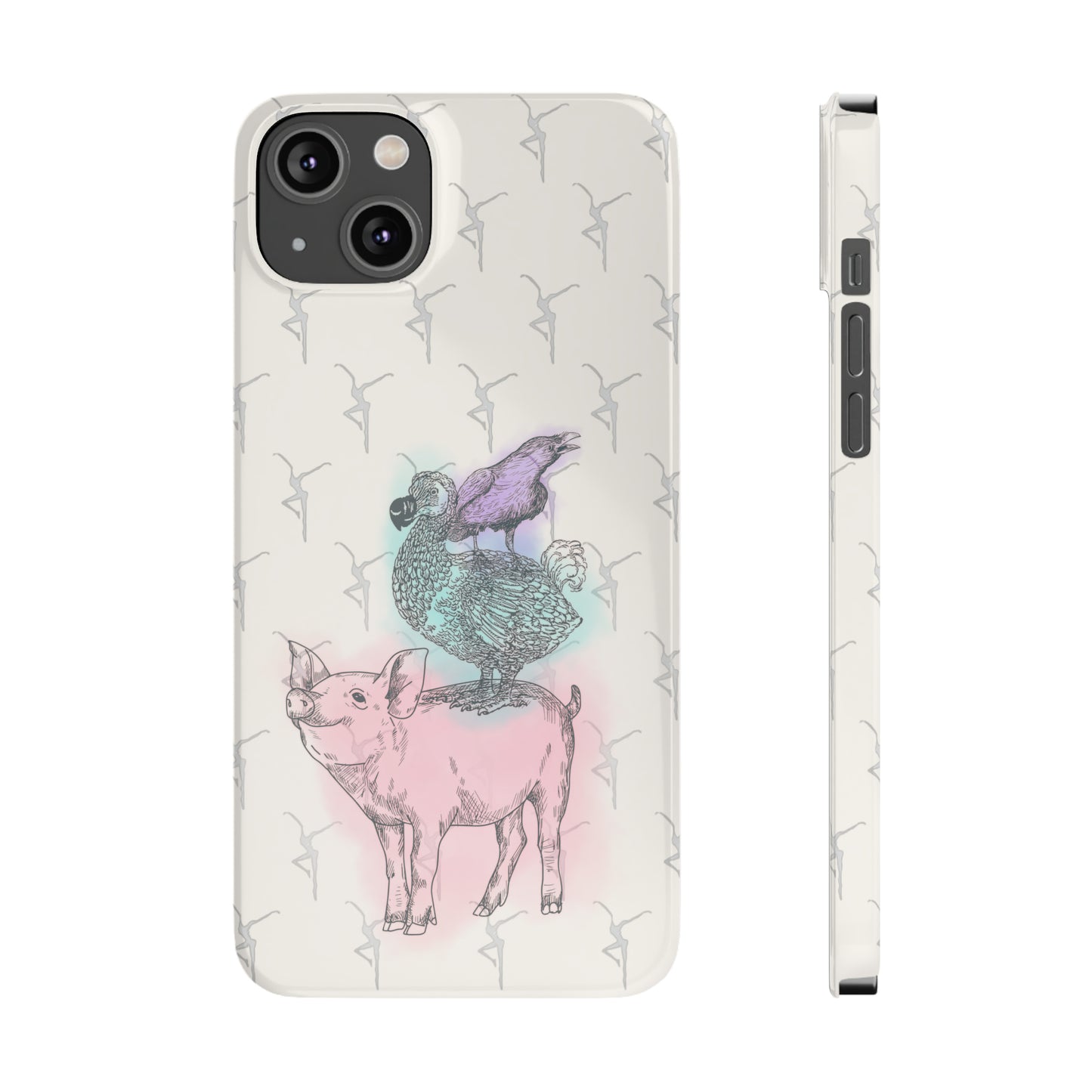 Slim Phone Case - dmb - fd - pig - dodo - raven - watercolor - ivory