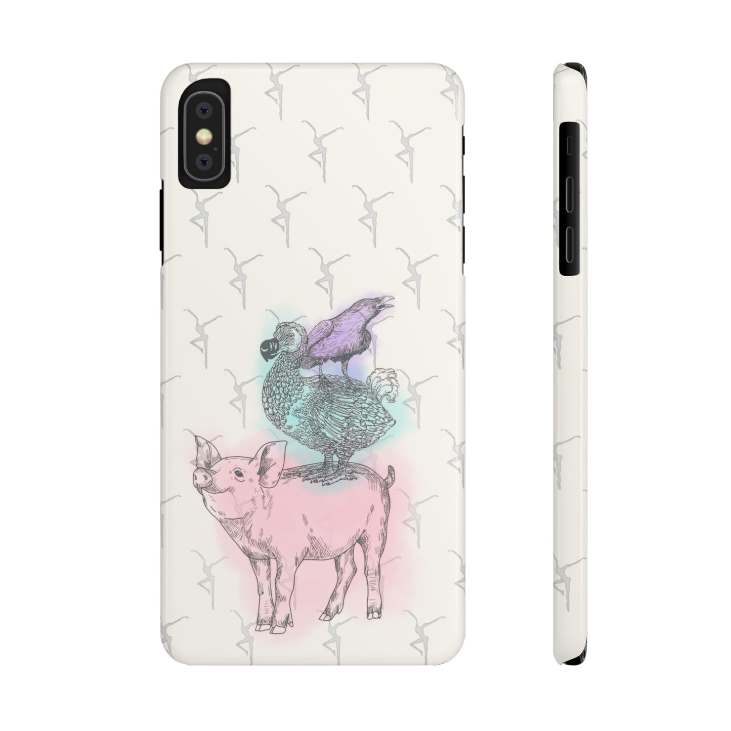 Slim Phone Case - dmb - fd - pig - dodo - raven - watercolor - ivory