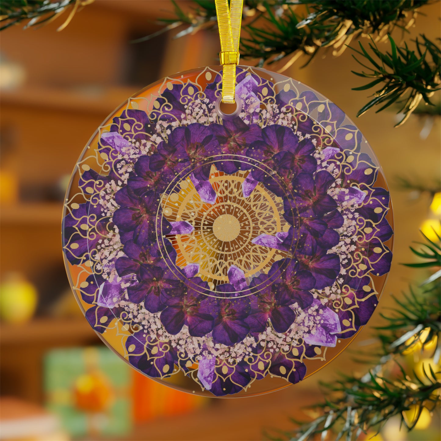 glass ornament -- february -- amethyst -- violet -- birth month -- transparent bg