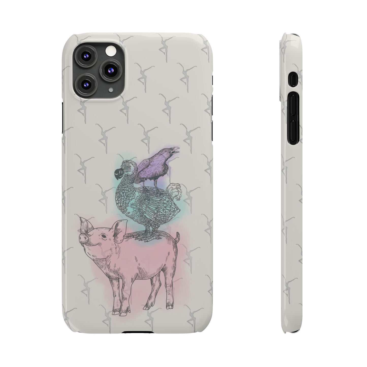 Slim Phone Case - dmb - fd - pig - dodo - raven - watercolor - ivory