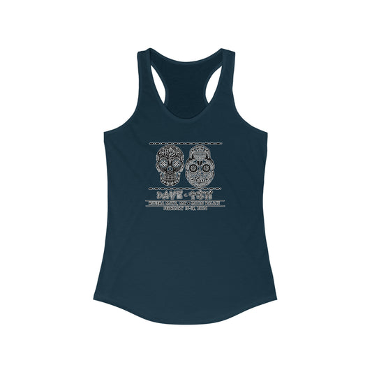 women's -- tank -- racerback -- d&t mexico -- 2024 -- DMB -- sugar skull design