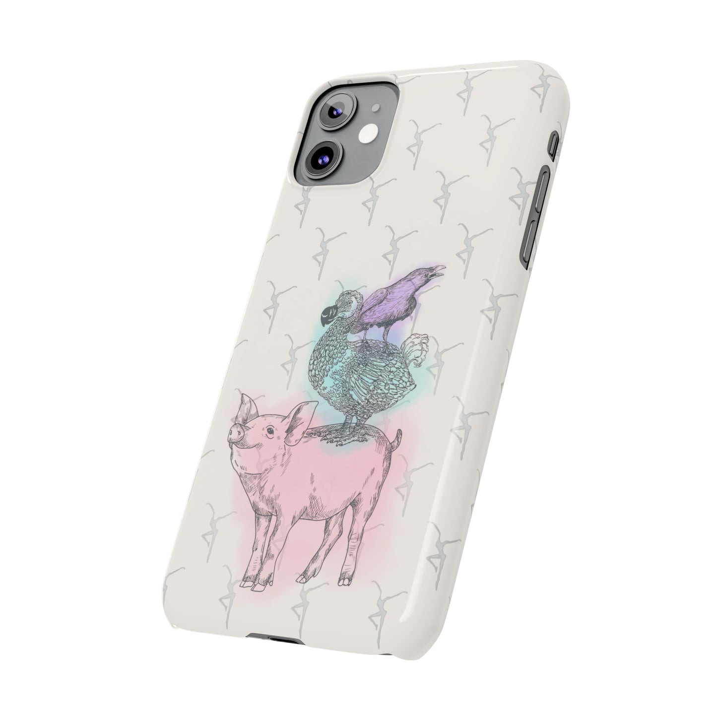 Slim Phone Case - dmb - fd - pig - dodo - raven - watercolor - ivory