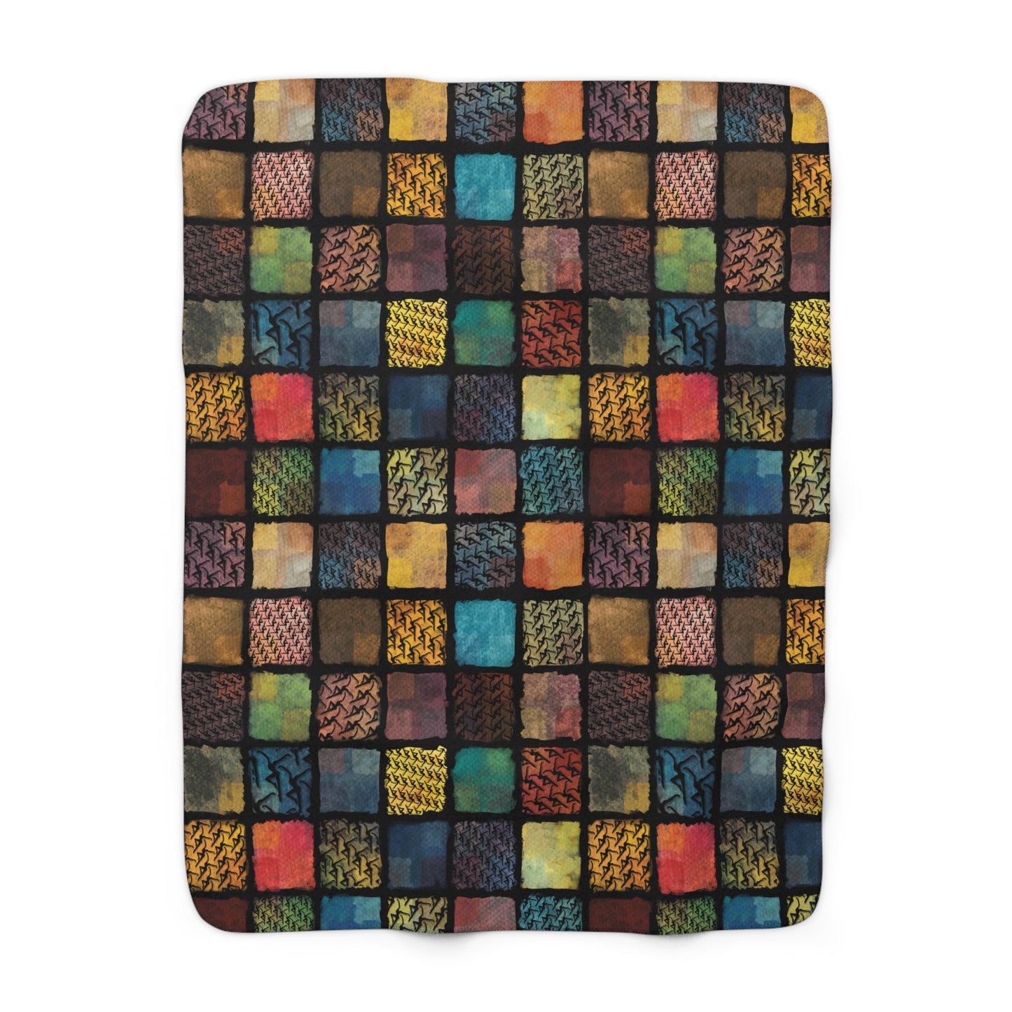 Cozy Sherpa Fleece Blanket with Colorful Pattern