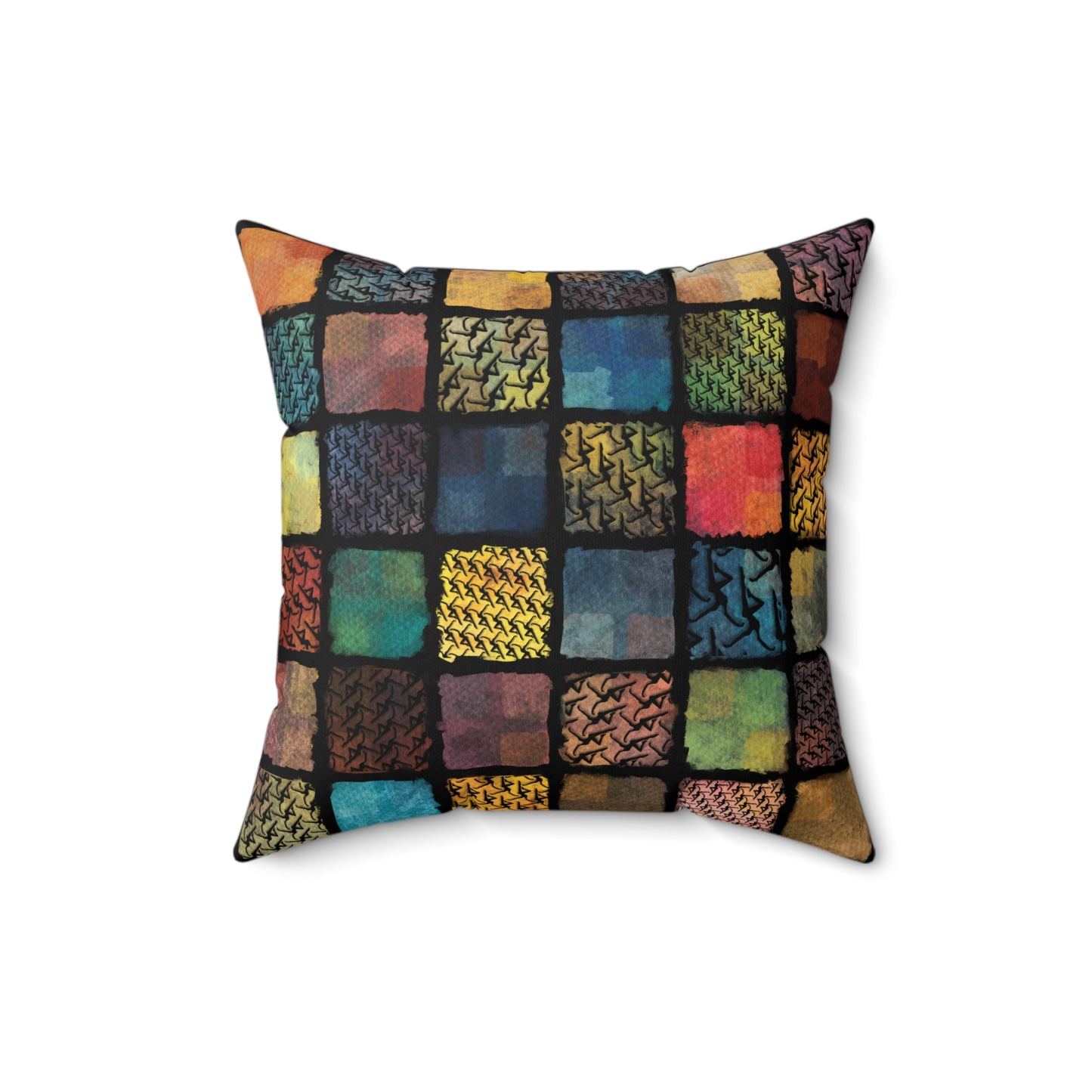 Square Pillow - spun polyester - dmb - painterly squares