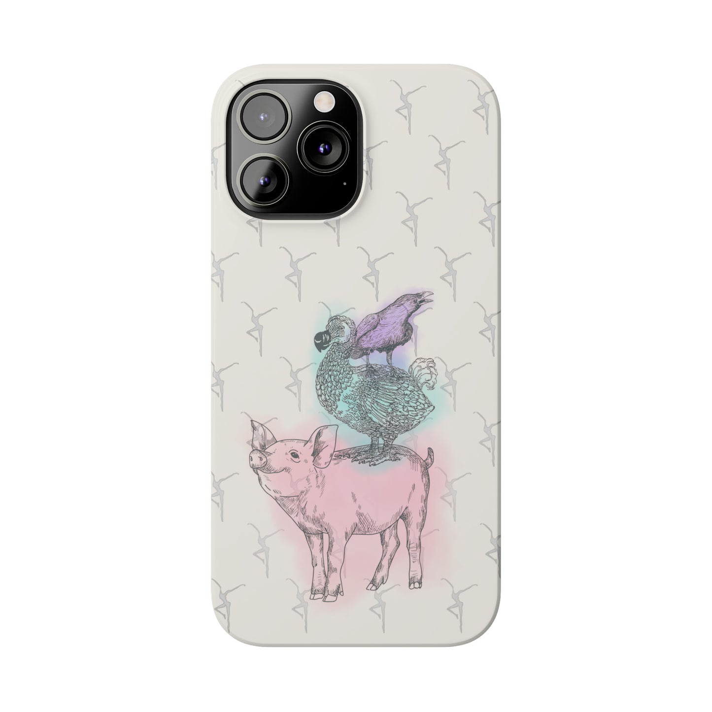 Slim Phone Case - dmb - fd - pig - dodo - raven - watercolor - ivory