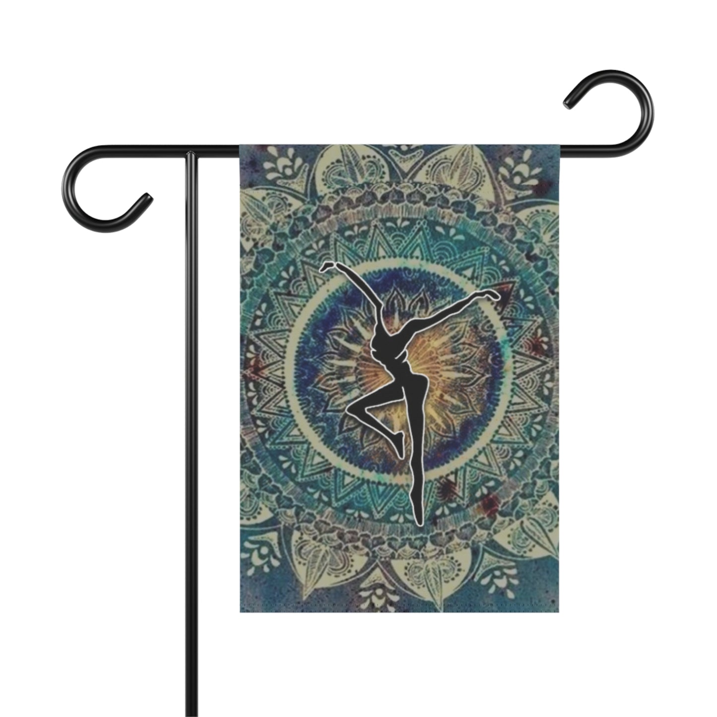 home/garden flag - indoor/outdoor - banner - DMB - dancer - mandala - sleeve at top - double-sided design - 12"x18"