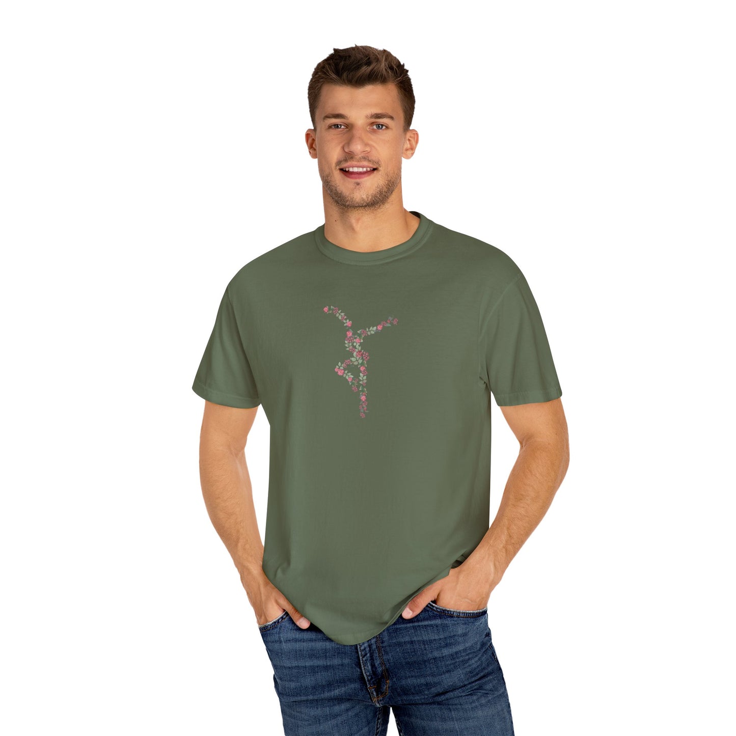 Unisex Garment-Dyed T-shirt - dmb - flower dancer - pinks/greens