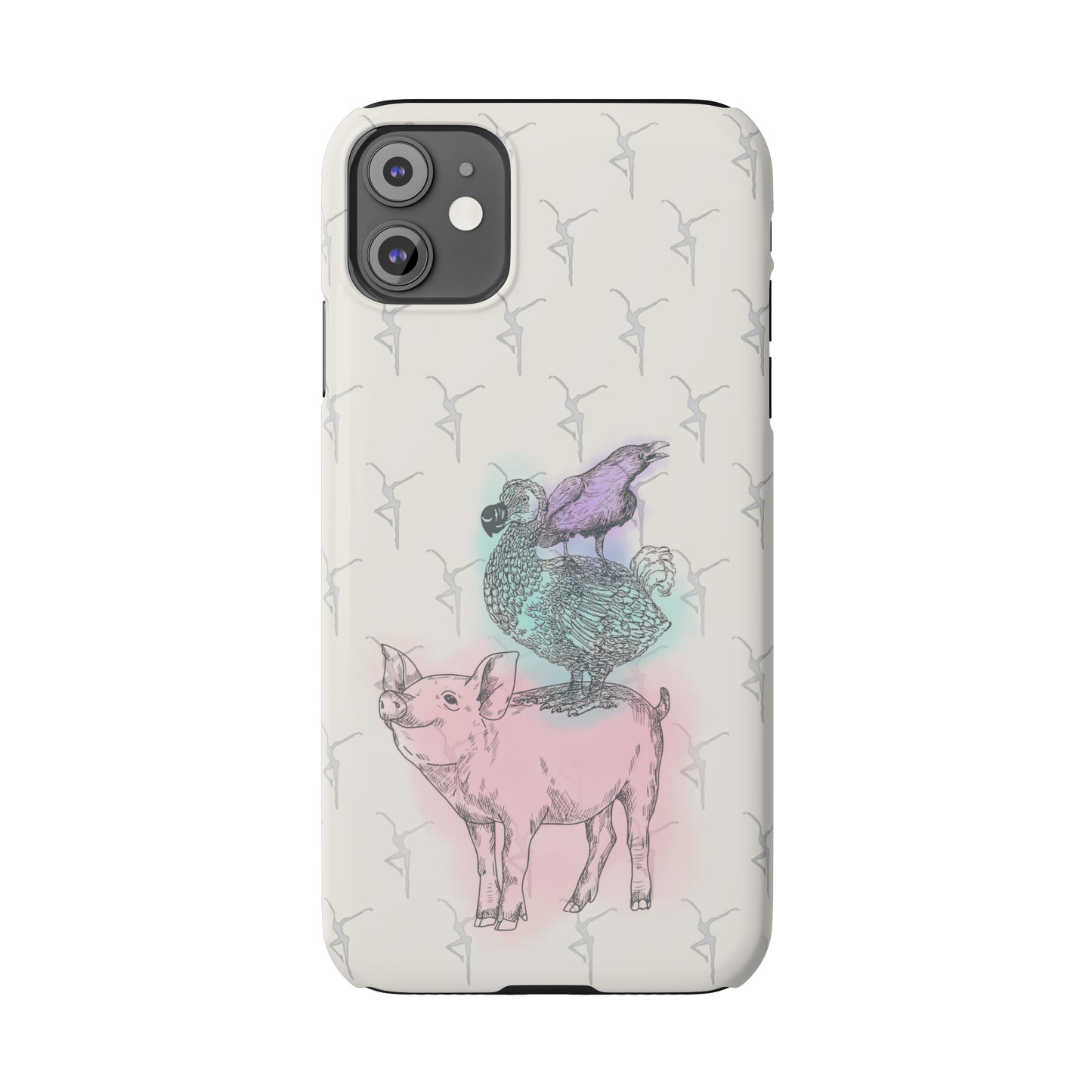 Slim Phone Case - dmb - fd - pig - dodo - raven - watercolor - ivory