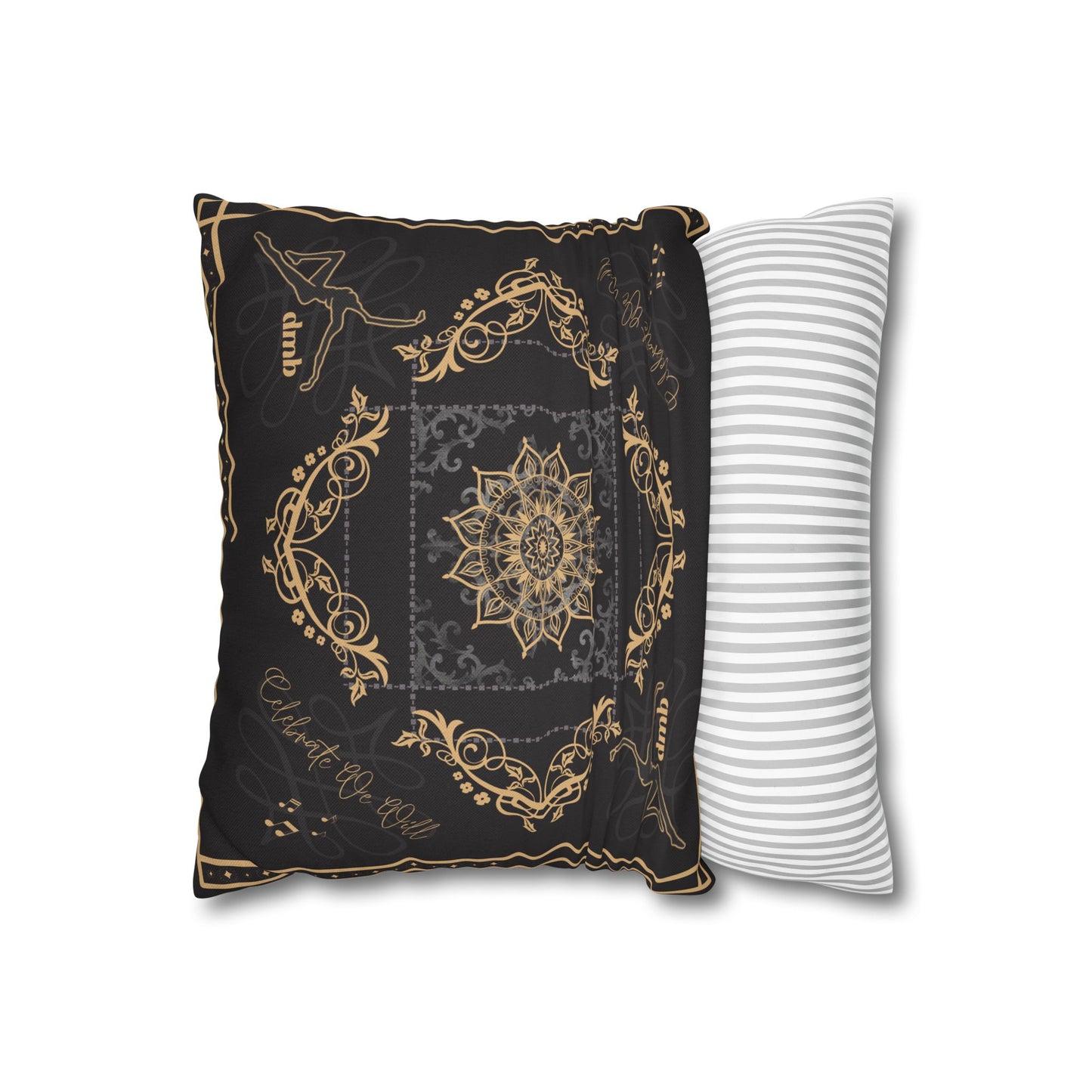 Square Pillow Case - *pillow not included - dmb - black gold - celebrate we will