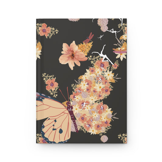 journal -- hardcover -- 75 pages -- 150 pages -- DMB -- fd -- butterfly -- flowers