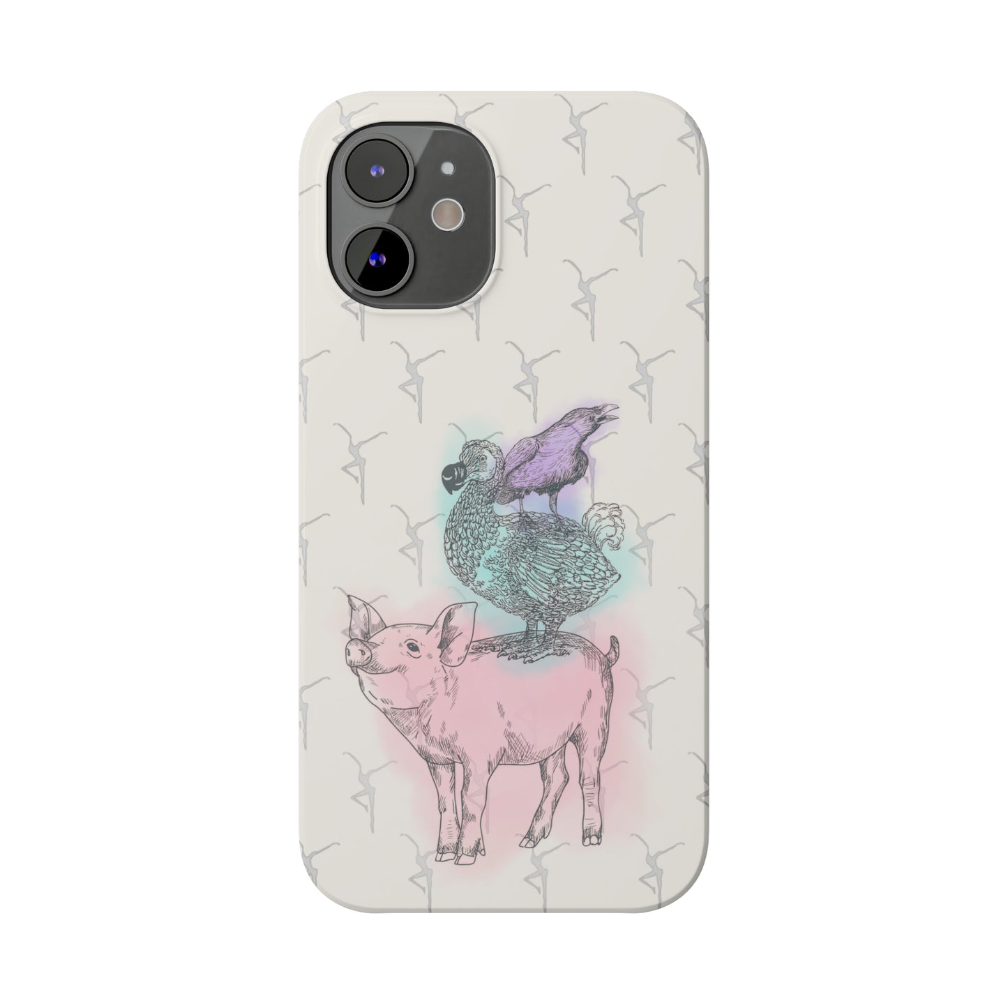 Slim Phone Case - dmb - fd - pig - dodo - raven - watercolor - ivory