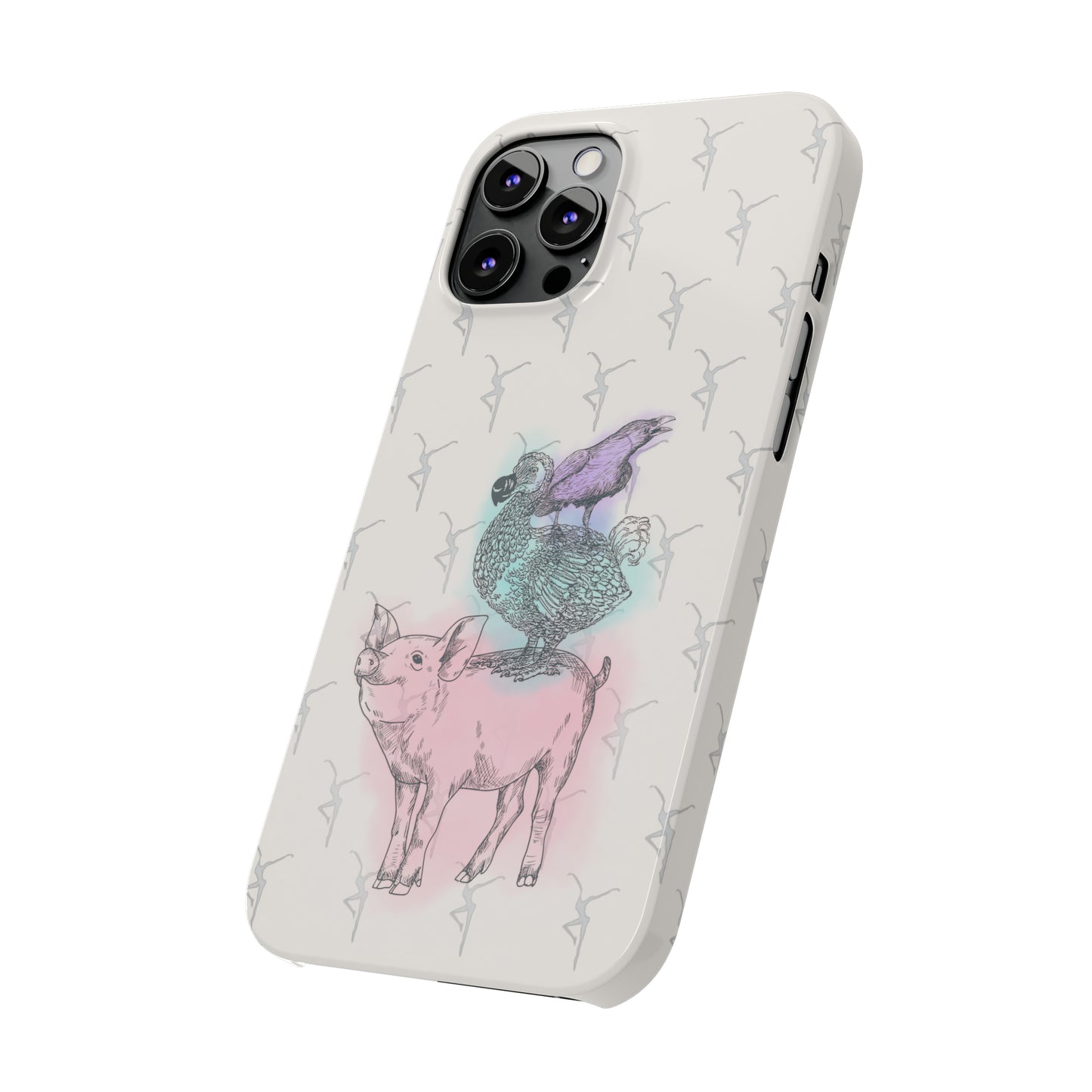 Slim Phone Case - dmb - fd - pig - dodo - raven - watercolor - ivory