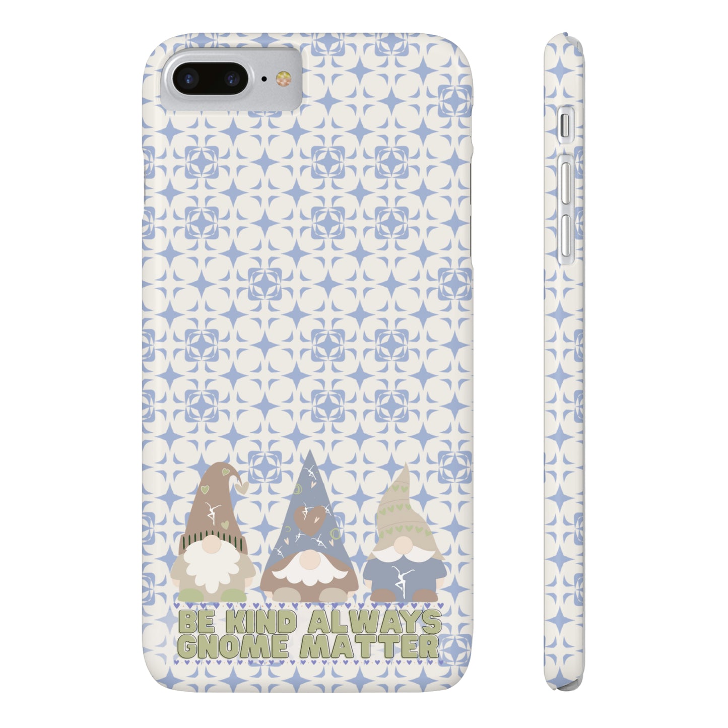 Slim Phone Case - dmb - gnomes - kindness - be kind always - blue - green - pastel - fits most iphone models