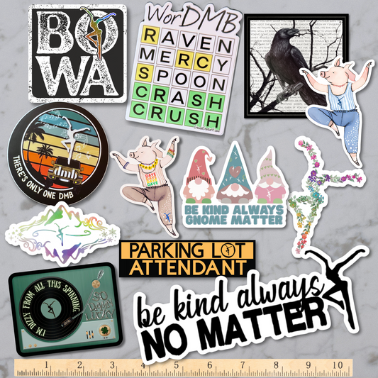 Assorted DMB Matte finish Waterproof Stickers - Sold separately