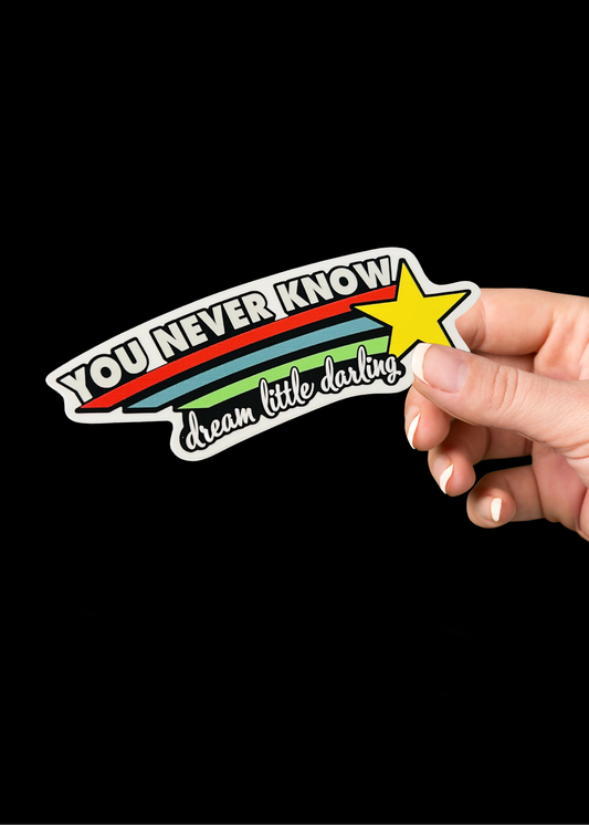 sticker - the more you know - dmb - you never know - ynk - gloss finish vinyl - 1.5" x 4"