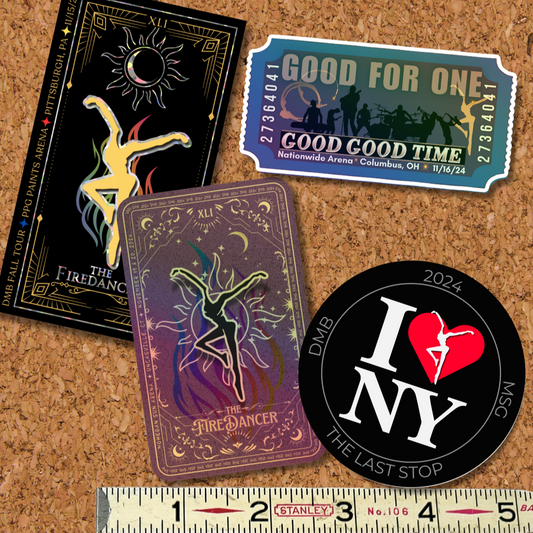 Sticker - sticker sets - DMB - fall tour - 2024 - venue stickers - swag