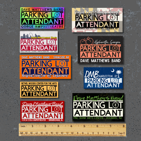 Assorted Venue Based - dmb - Parking Lot Attendant - Waterproof Stickers